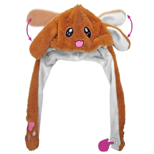 Σκούφος Καφέ Σκύλος με Αυτιά και Κίνηση 50x35cm