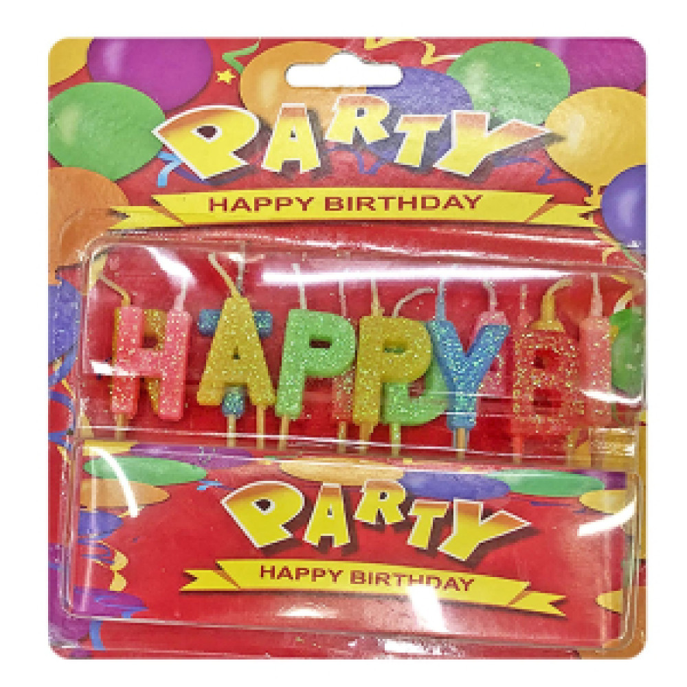 Κεριά Happy Birthday Χρυσόσκονη