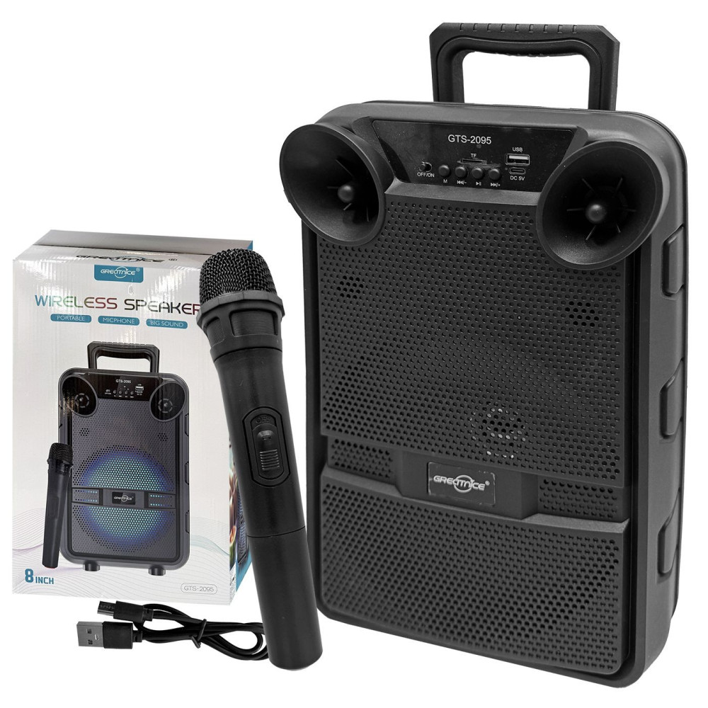 Καραόκε Σύστημα Ηχείο με 1 Μικρόφωνο Ηχείο: 36x23x19cm Μικρόφωνο: 24x5cm