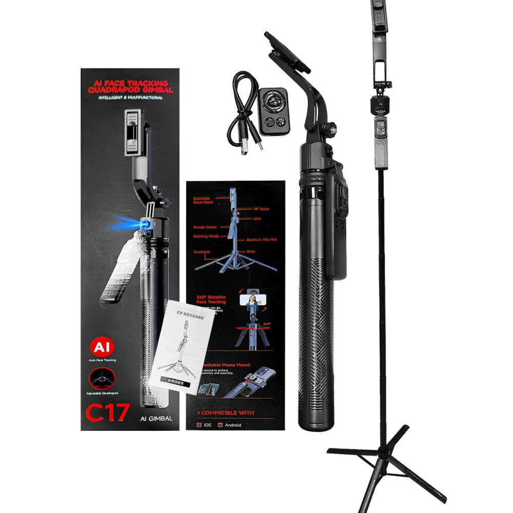 Selfie Ράβδος AI Smart Face Track 165cm