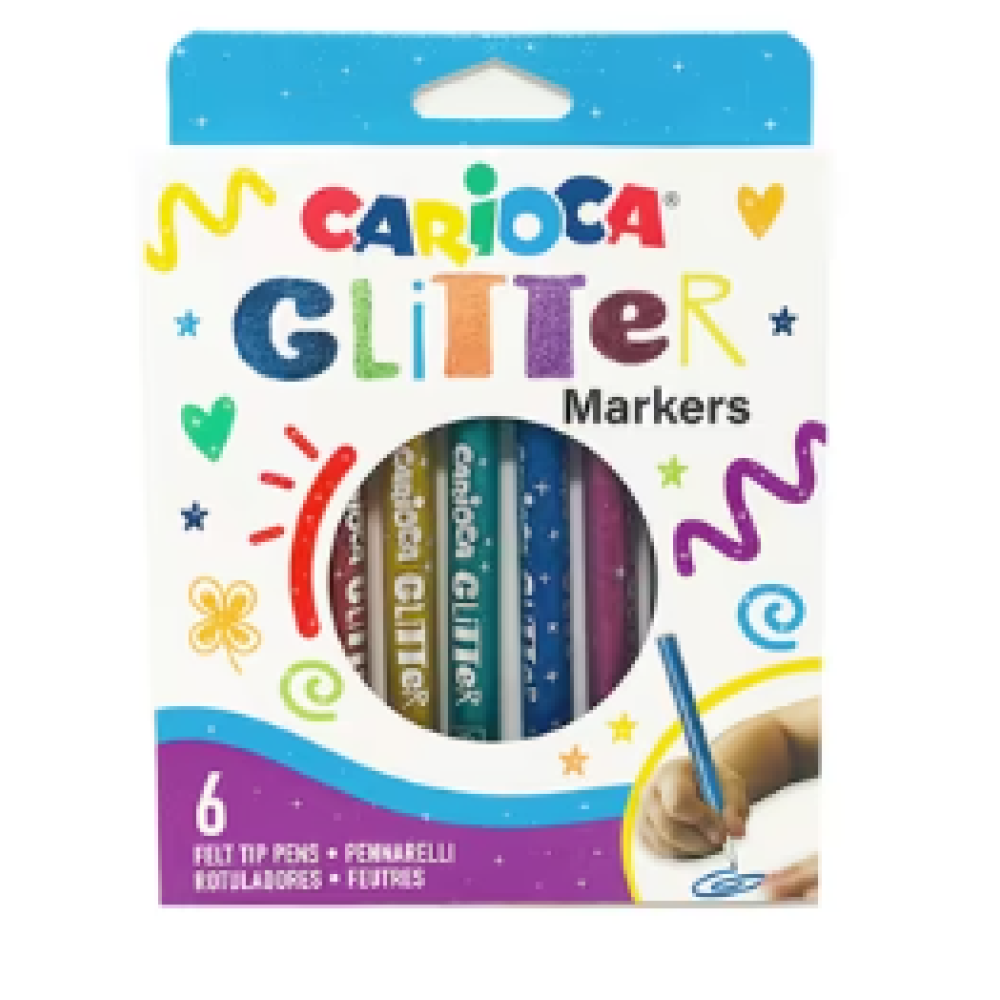 ΜΑΡΚΑΔΟΡΟΙ CARIOCA ΣΕΤ GLITTER 6 χρωμ.