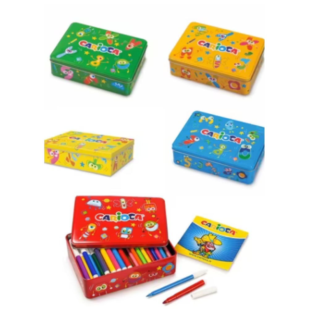 ΜΑΡΚΑΔΟΡΟΙ CARIOCA ΣΕΤ ΜΕΤΑΛΛΙΚΟ ΚΟΥΤΙ 100τεμ.+ COLORING BOOK