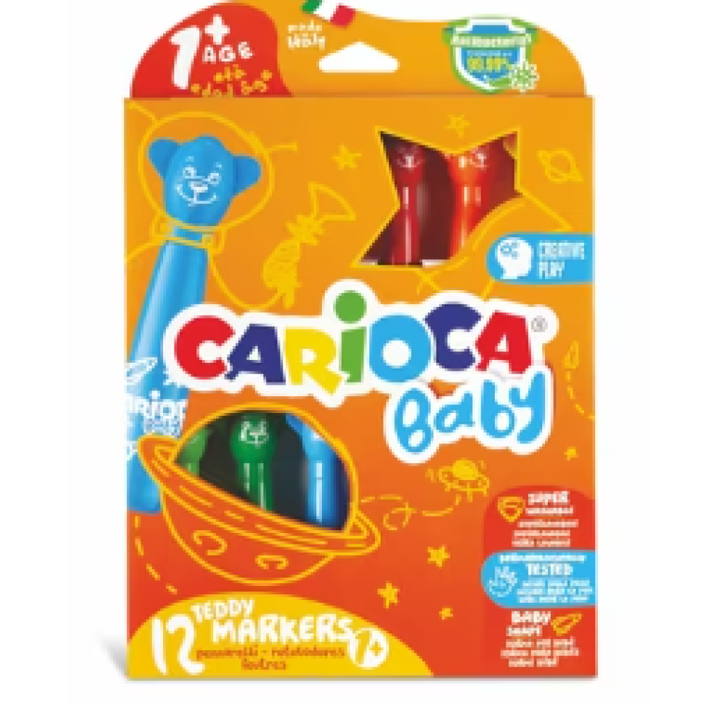 ΜΑΡΚΑΔΟΡΟΙ CARIOCA BABY JUMBO 1+ TEDDY 12 χρωμ.