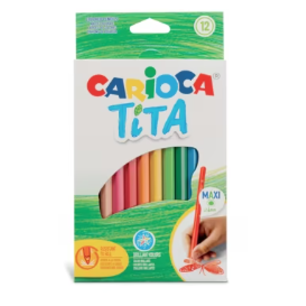 ΚΡΑΓΙΟΝ ΧΡΩΜΑΤΙΣΤΑ CARIOCA ΤΙΤΑ JUMBO 12 χρωμ.