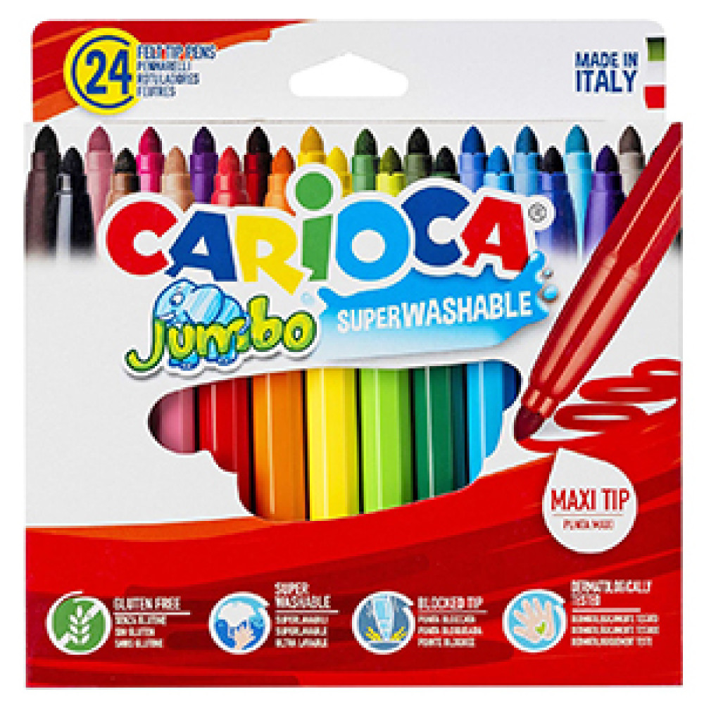 ΜΑΡΚΑΔΟΡΟΙ CARIOCA JUMBO 6mm ΣΕΤ=24 ΧΡΩΜΑΤΑ