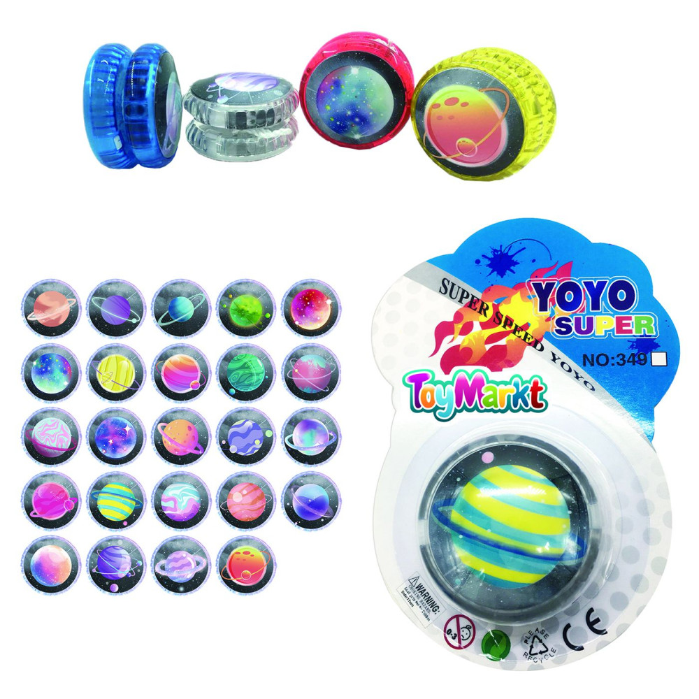 Yoyo (γιογιό) πλανήτες με φως σε καρτέλα 12x17cm