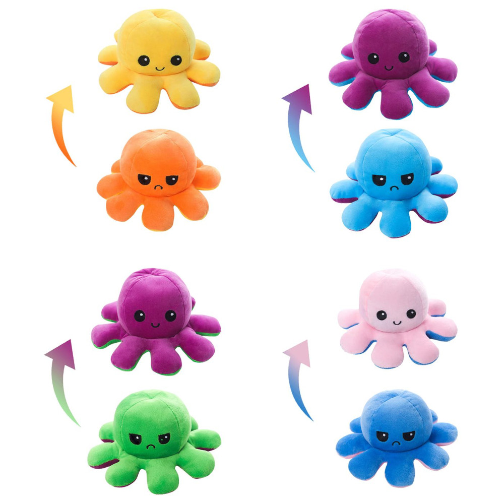 Χταπόδι λούτρινο αντιστρεπτό-octopus reversible 20cm